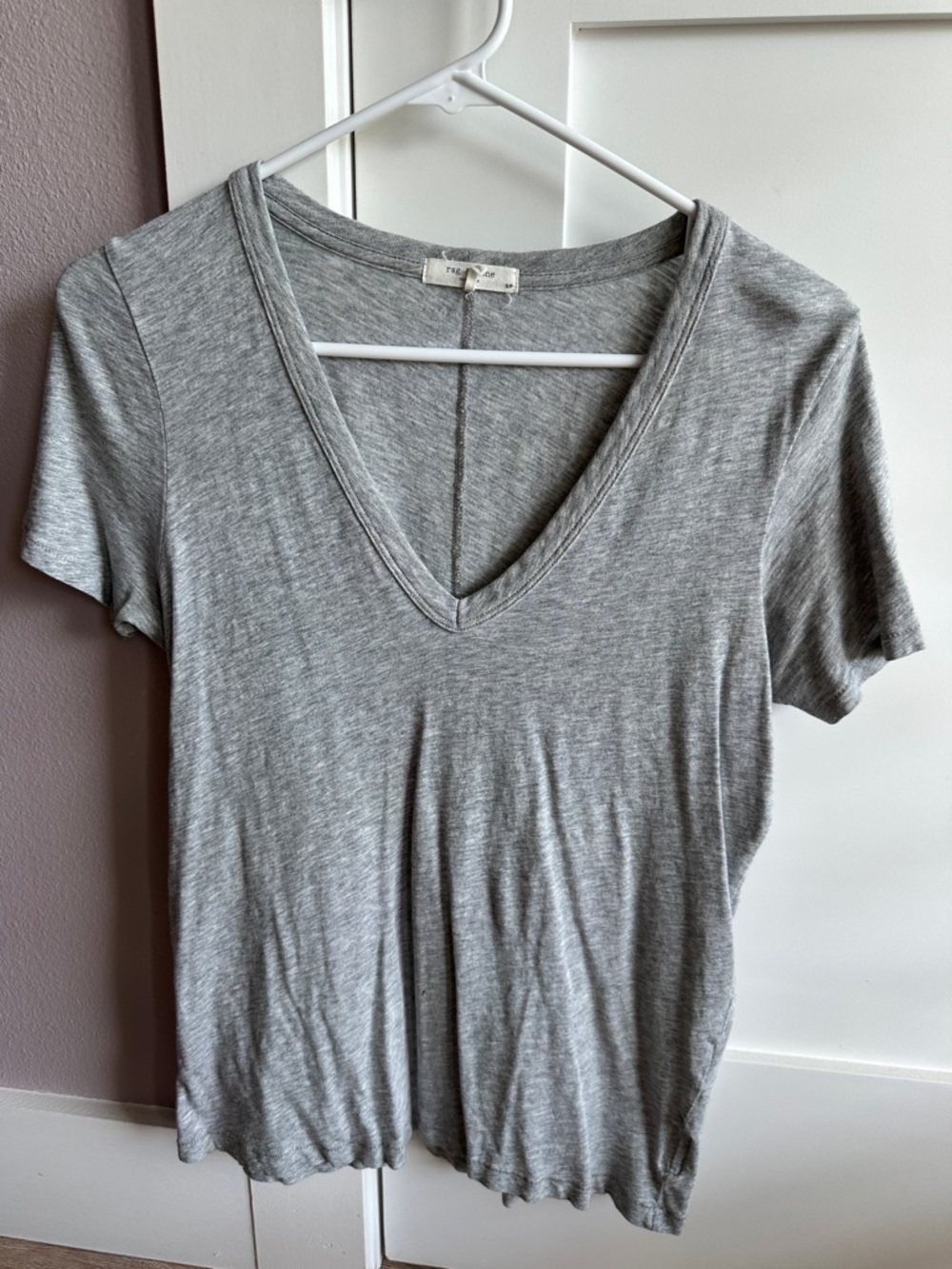 rag & bone Heather Gray V-Neck Short Sleeve Tee